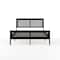Martha Stewart Jax Queen Size Solid Wood Platform Bed w/Rattan Headboard and Footboard, No Box Spring Req'd, Blk MG-090022-Q-BK-MS - alternate 9